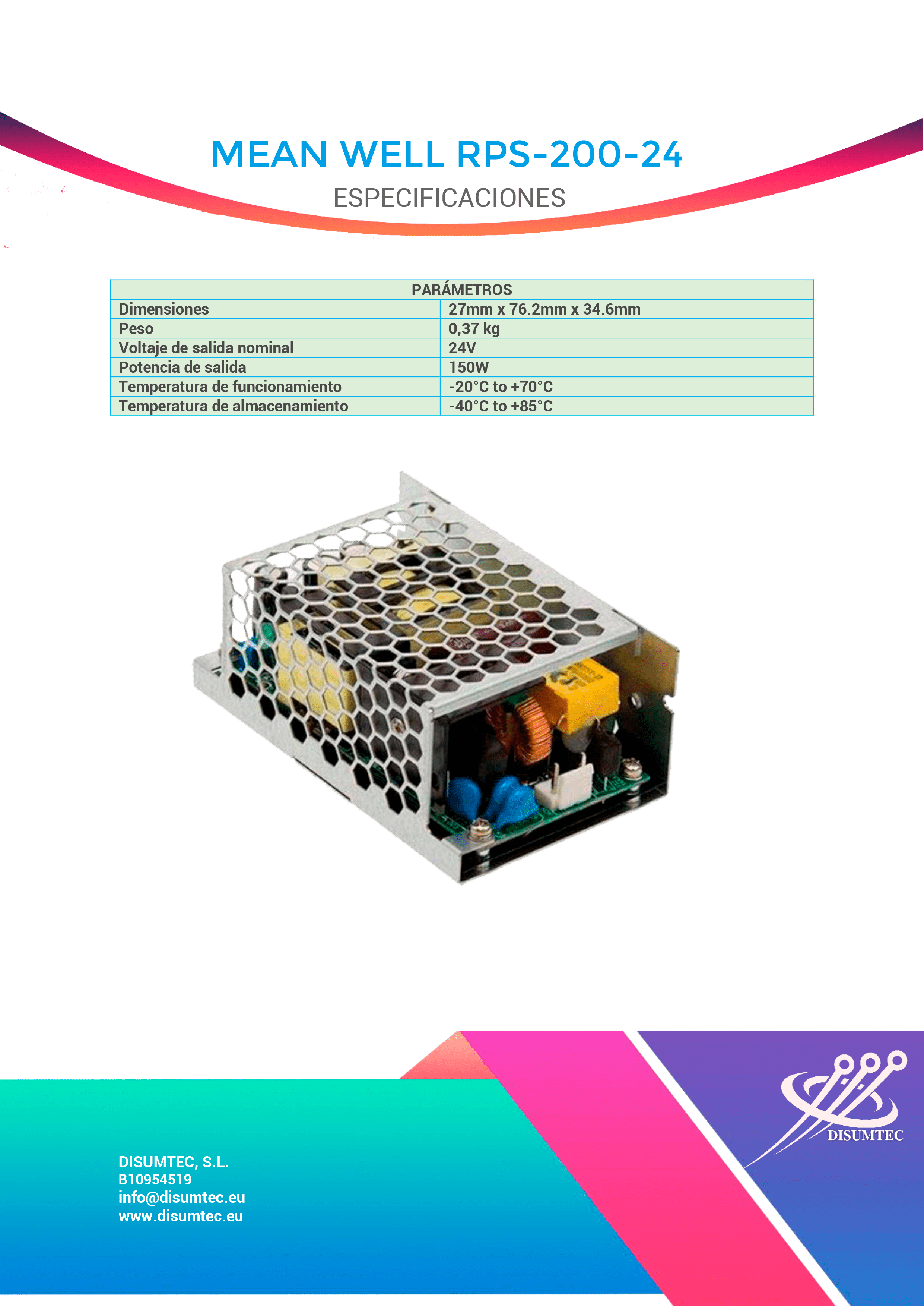 Fuente de Alimentación MEAN WELL RPS-200-24