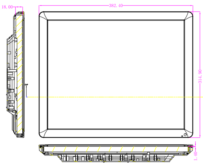 Drawing Monitor PCAP VISIONTECH de 17 con Referencia VT-01-T170-WL-0-V2