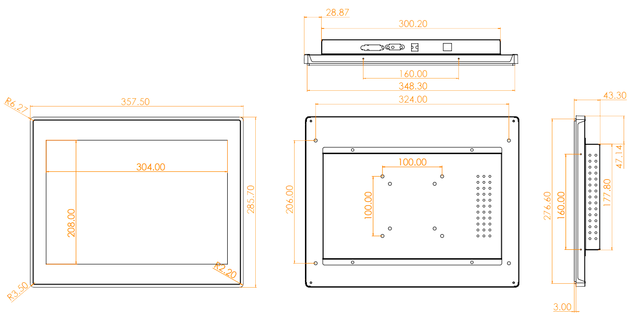 Drawing Monitor PCAP VISIONTECH de 15 con Referencia VT-01-T150-WL-0-V2