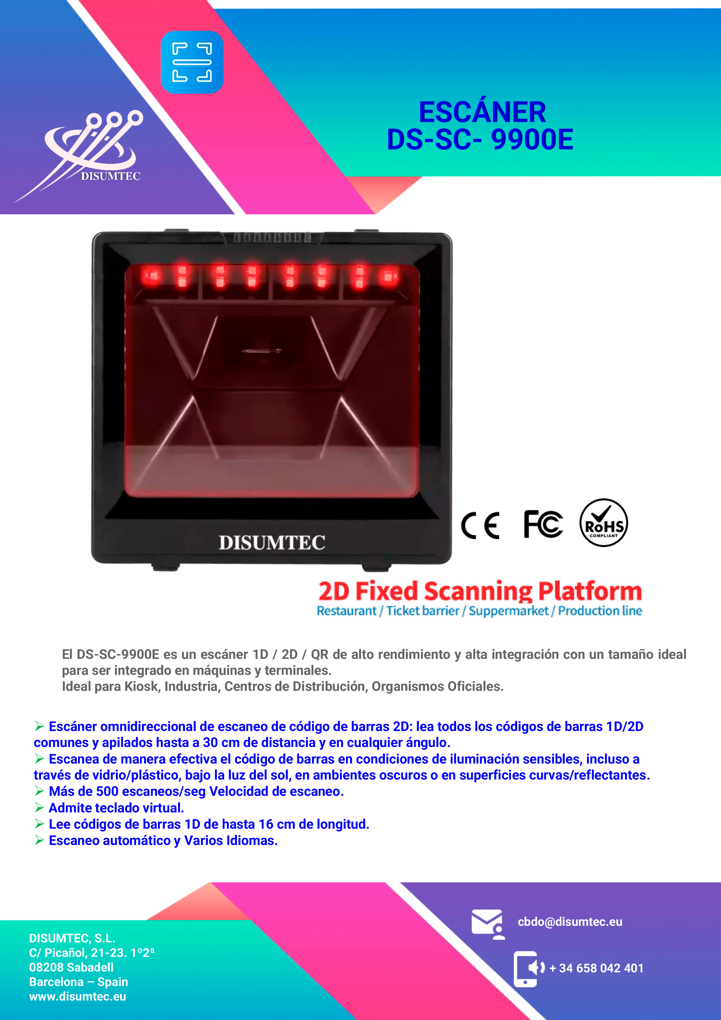 ESCÁNER DISUMTEC DS-SC-9900E