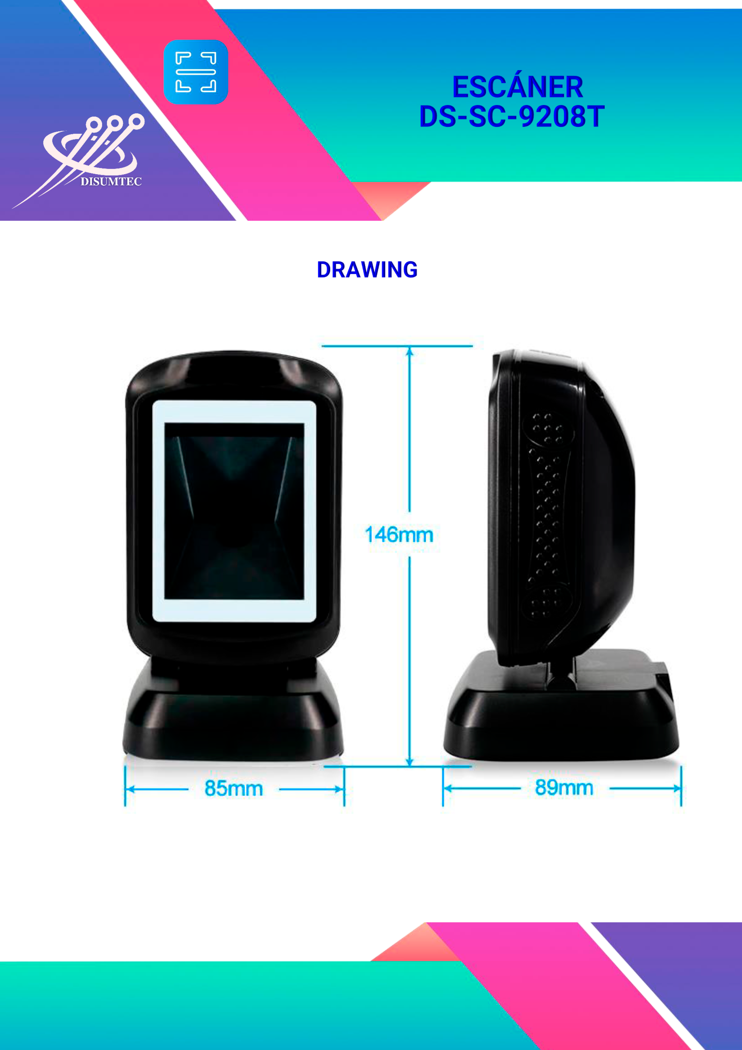 DRAWING-PLANO ESCÁNER DISUMTEC DS-SC-9208T