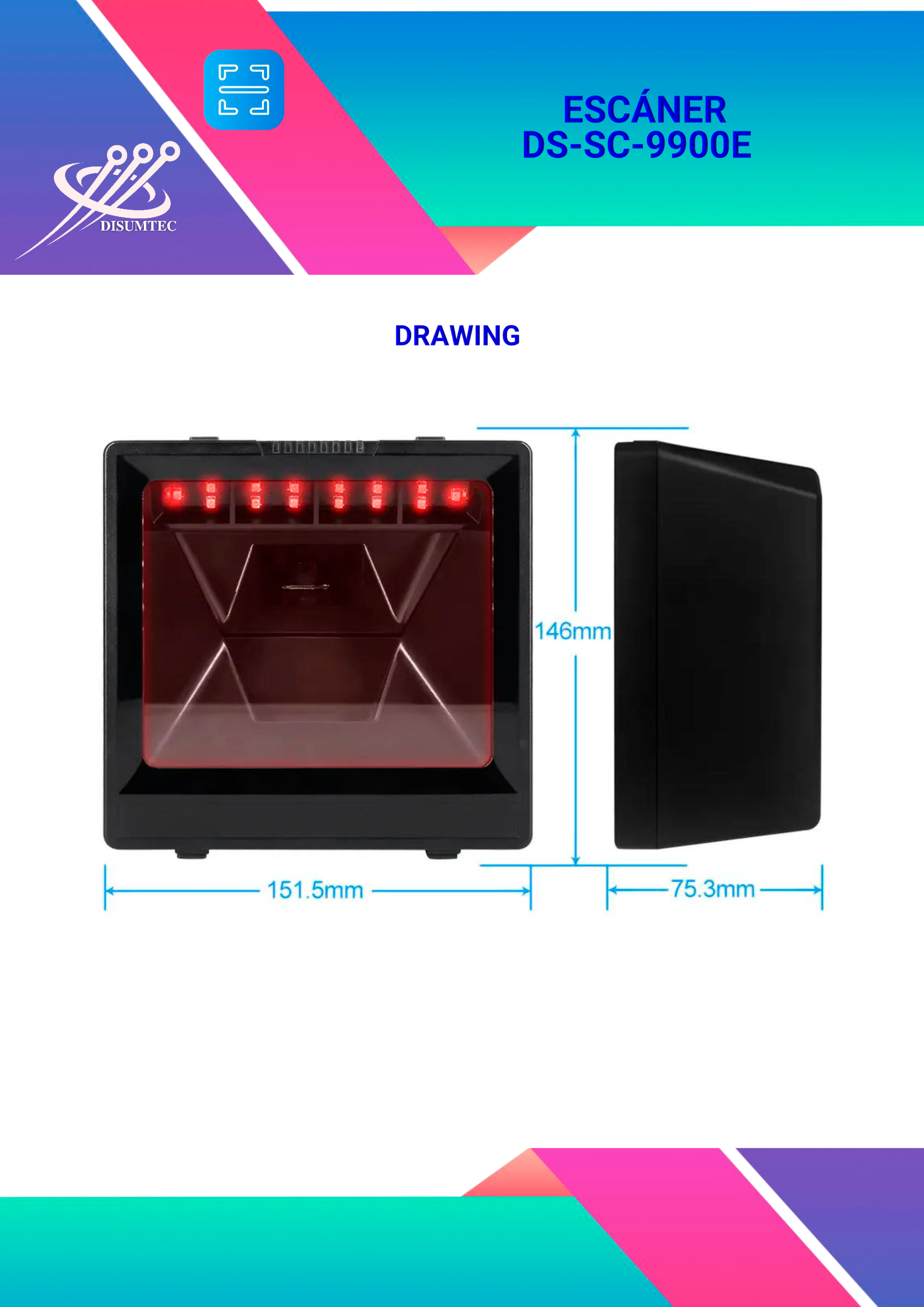 DRAWING-PLANO ESCÁNER DISUMTEC DS-SC-9900E